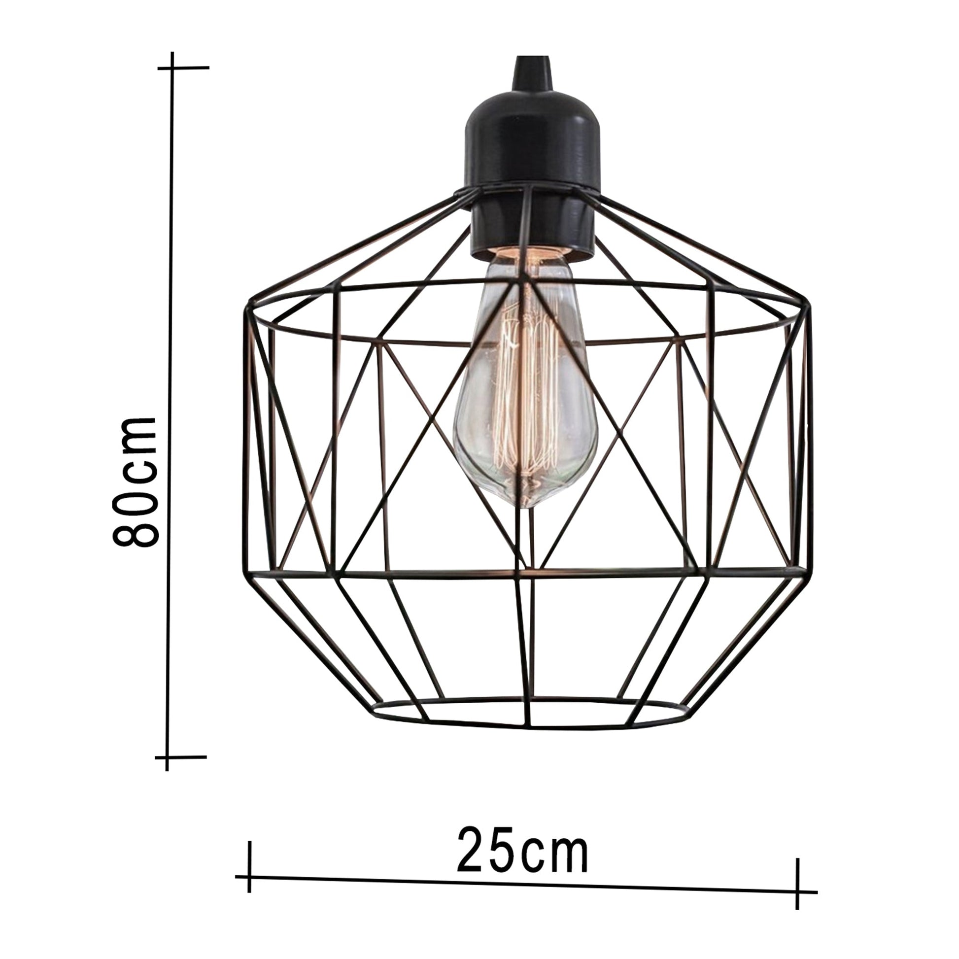 Black hollow cage chandelier - Vitrine Furniture - Lighting