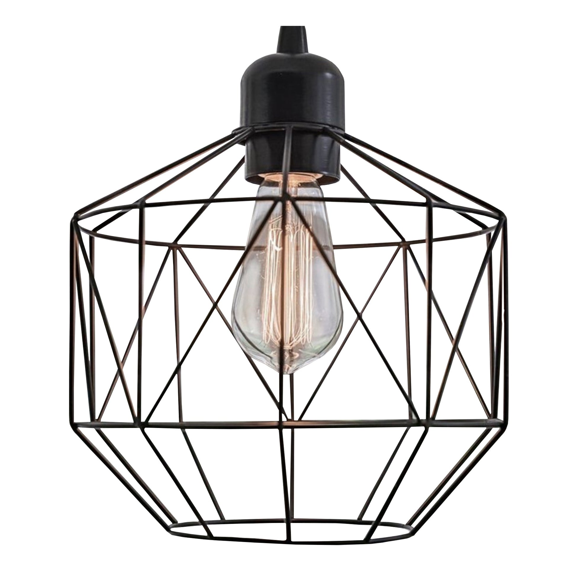 Black hollow cage chandelier - Vitrine Furniture - Lighting