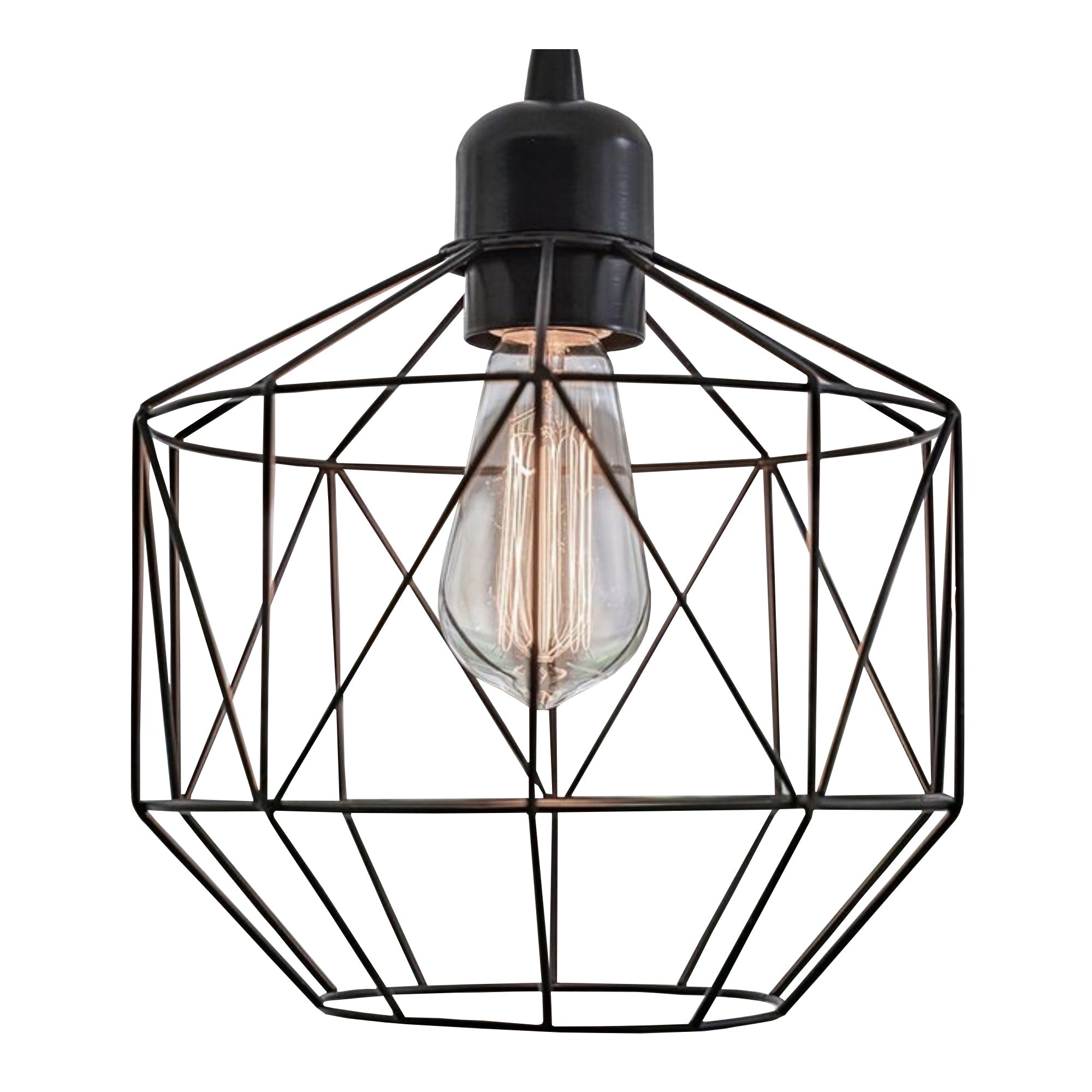Black hollow cage chandelier - Vitrine Furniture - Lighting