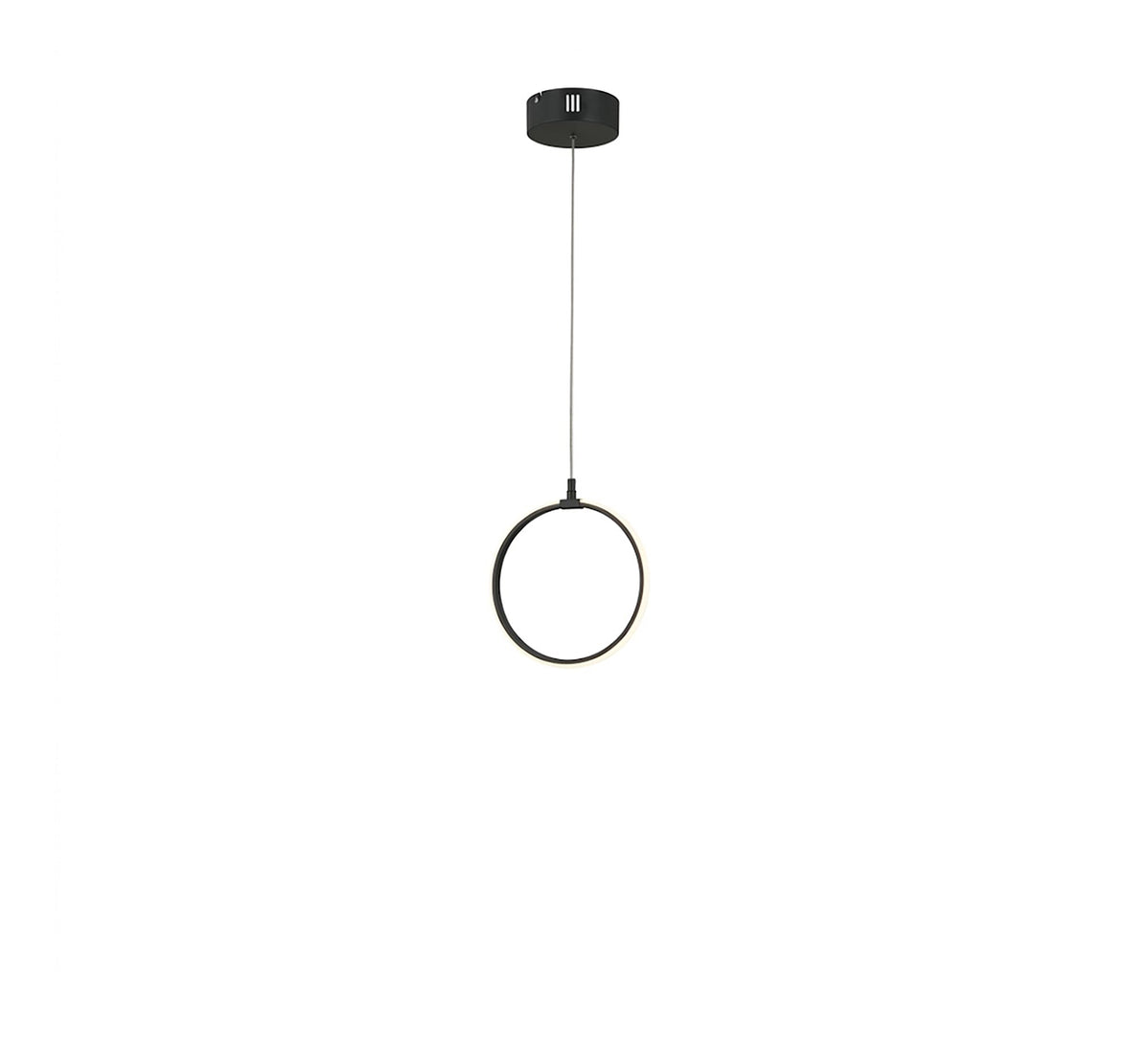 Black Illuminated LED Ring Pendant Light - Vitrine Furniture - Ceiling lights