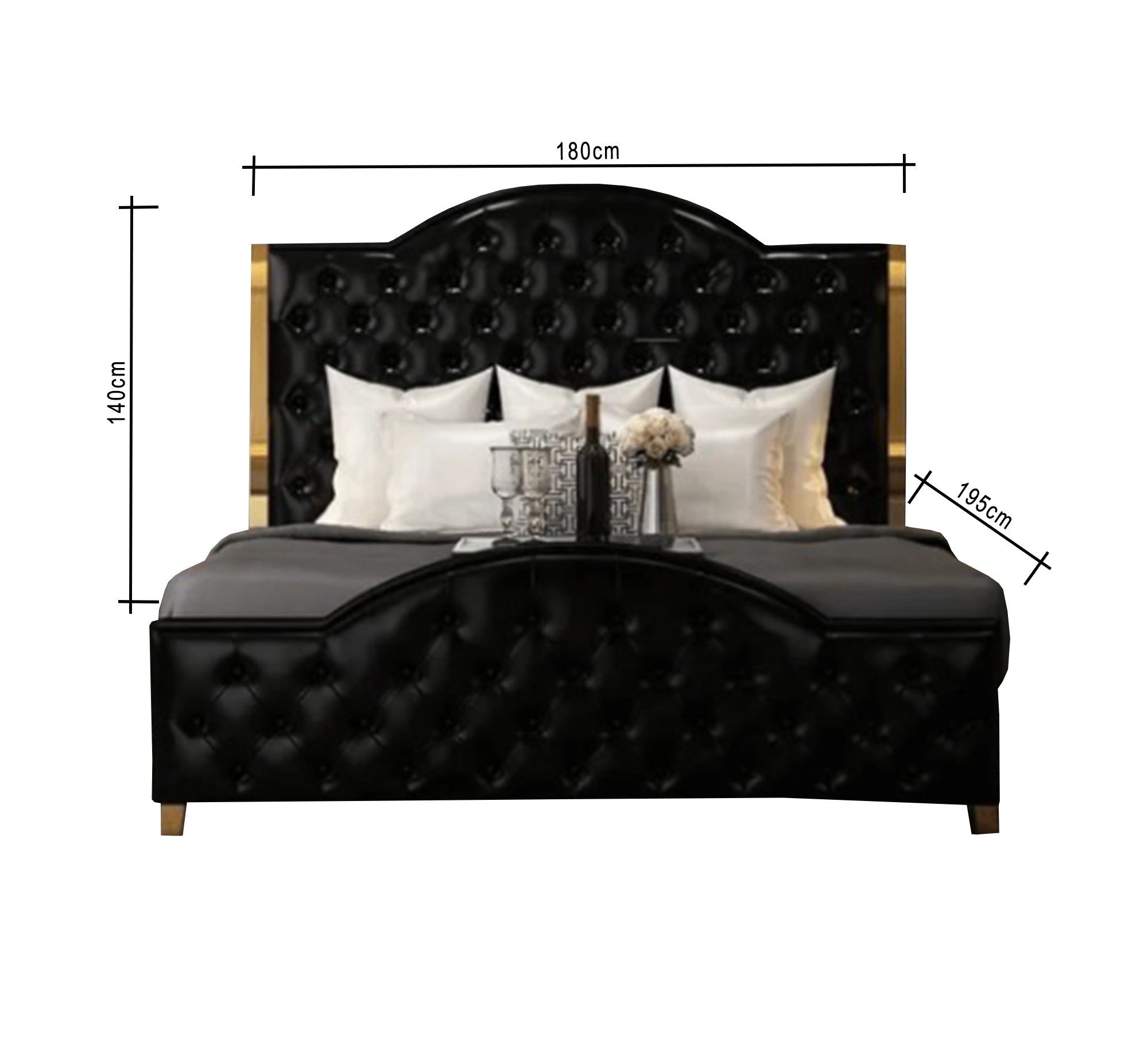 Black king bed - Vitrine Furniture - Furniture