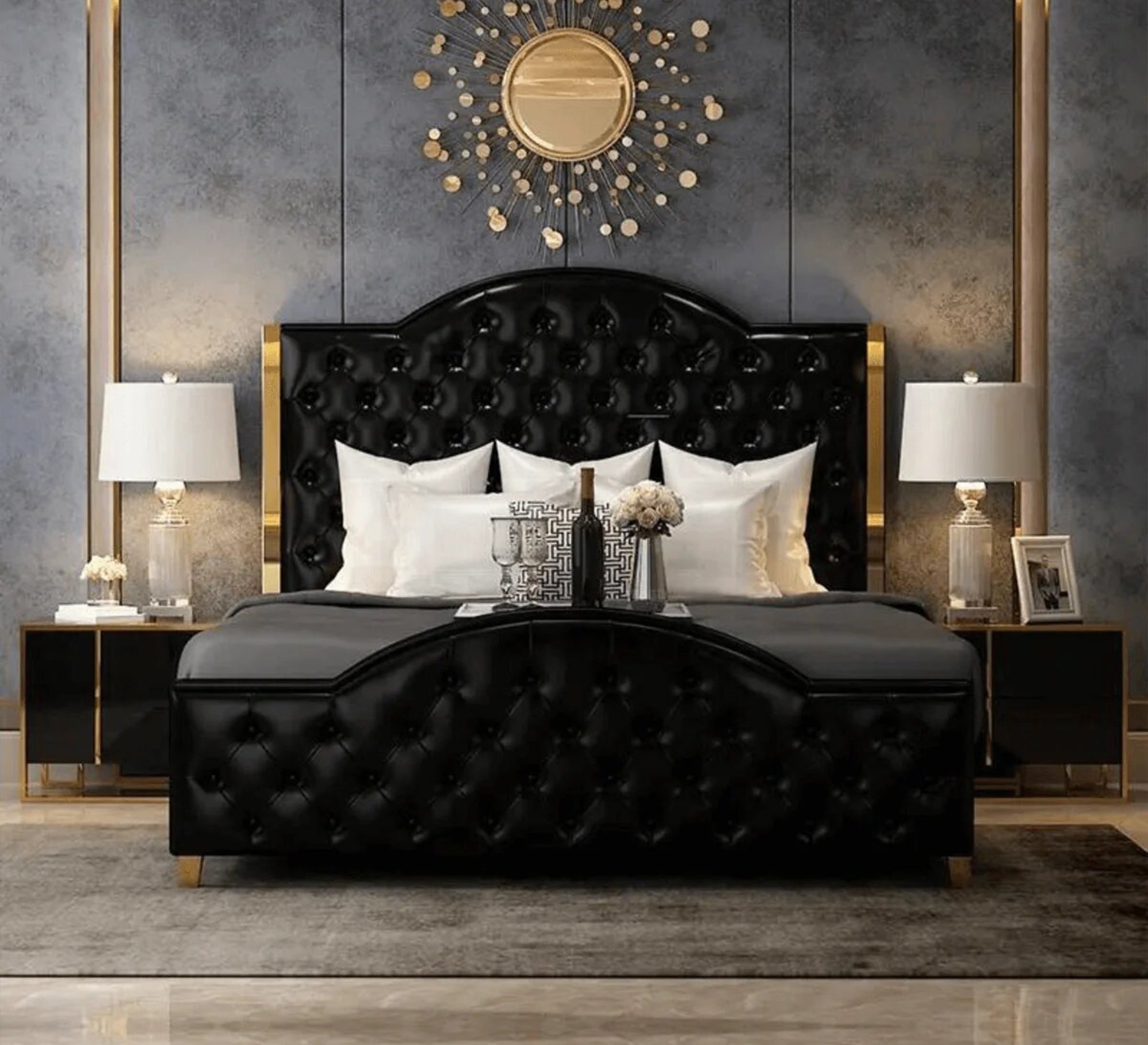 Black king bed - Vitrine Furniture - Furniture
