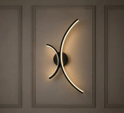 Black LED Double Arc Wall Light - Vitrine Furniture - Wall Sconce