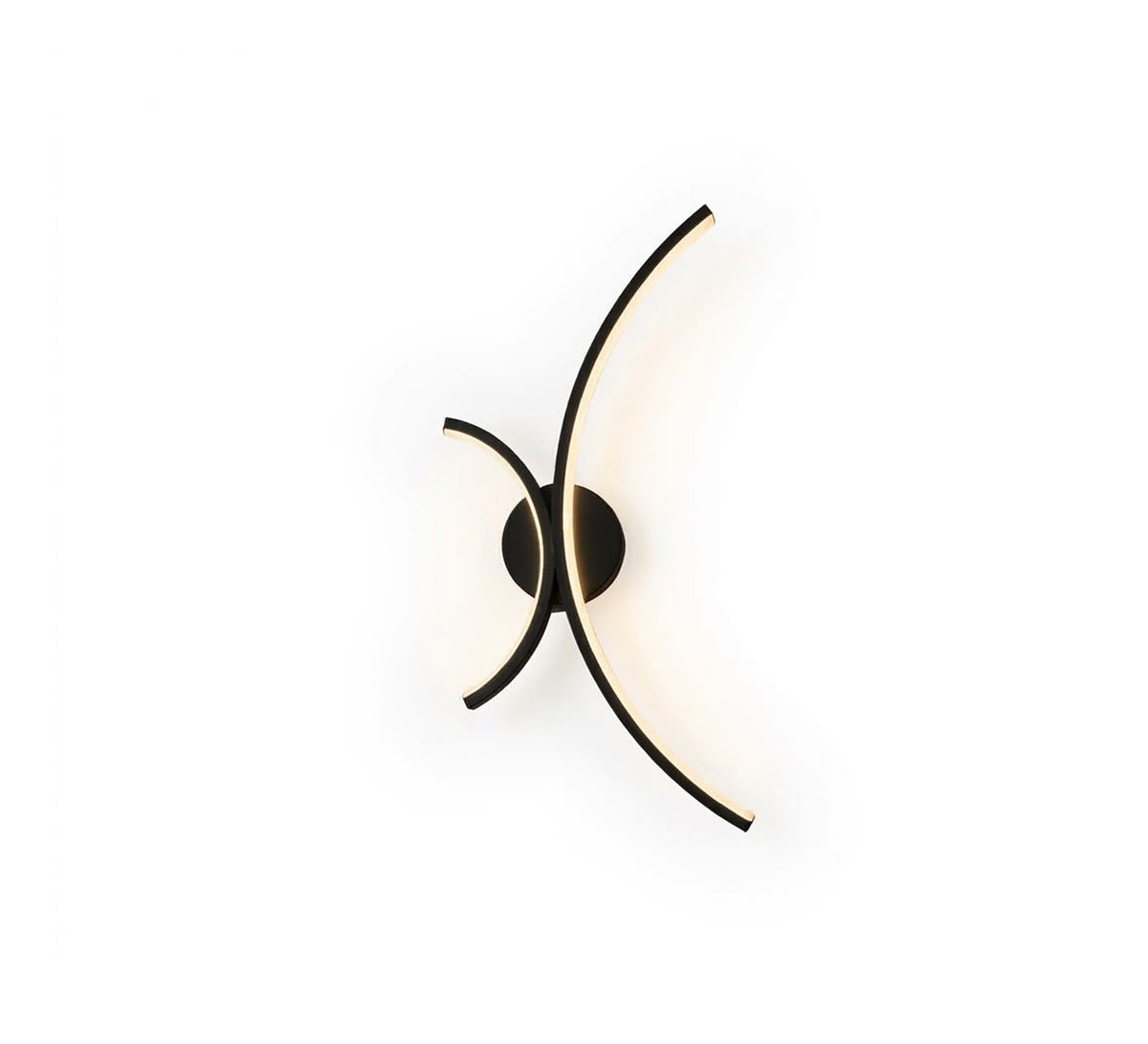 Black LED Double Arc Wall Light - Vitrine Furniture - Wall Sconce