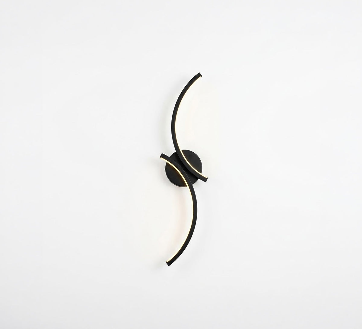 Black LED Flowing S-Curve Wall Light - Vitrine Furniture - Wall Sconce