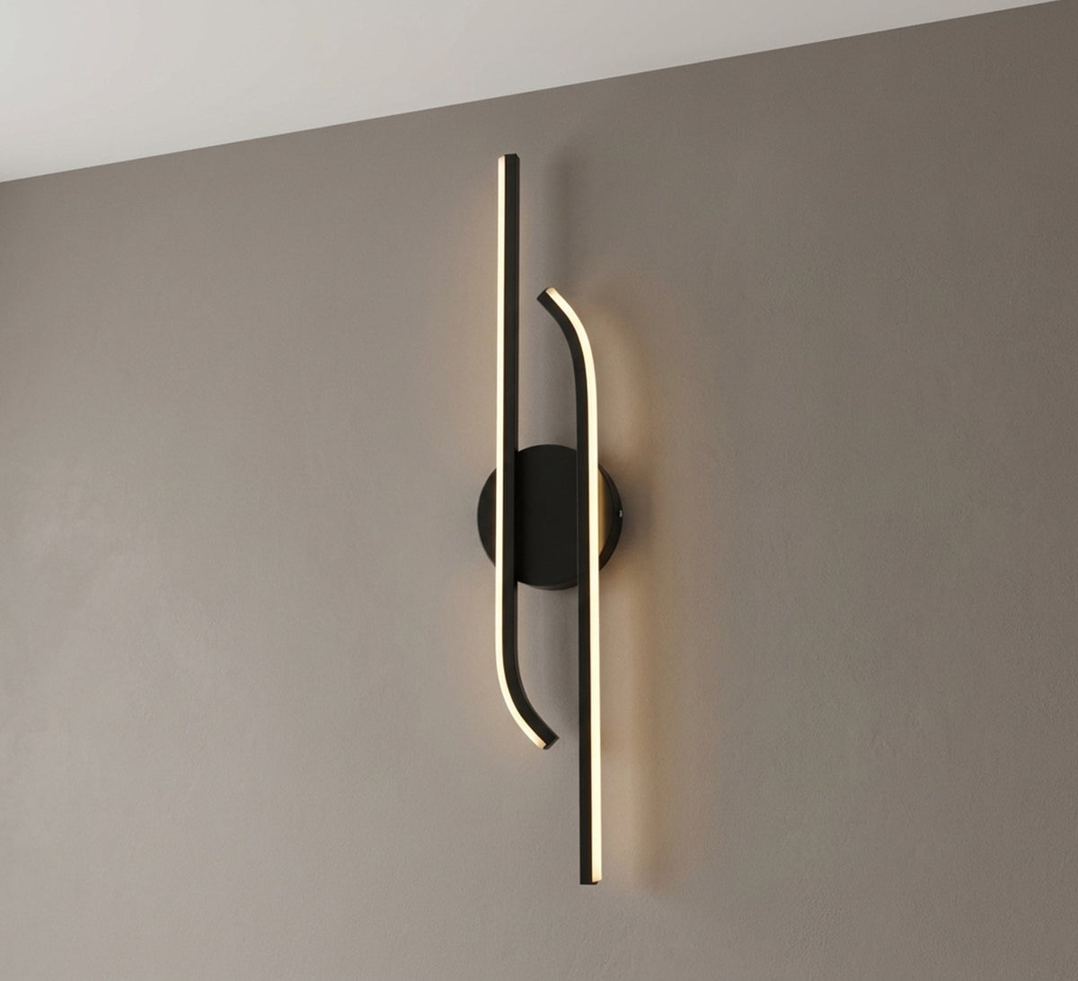 Black LED Interlocking Lines Wall Light - Vitrine Furniture - Wall Sconce