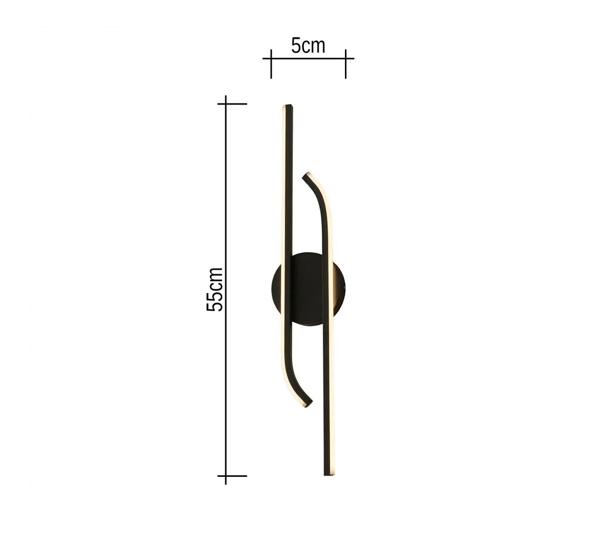 Black LED Interlocking Lines Wall Light - Vitrine Furniture - Wall Sconce