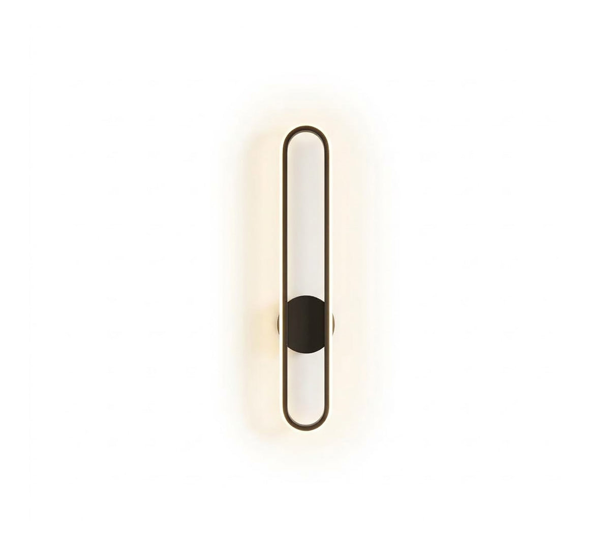 Black LED Oval Loop Wall Light - Vitrine Furniture - Wall Sconce