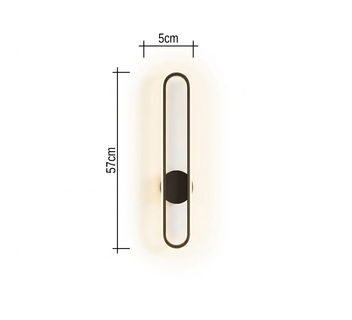 Black LED Oval Loop Wall Light - Vitrine Furniture - Wall Sconce