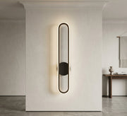 Black LED Oval Loop Wall Light - Vitrine Furniture - Wall Sconce