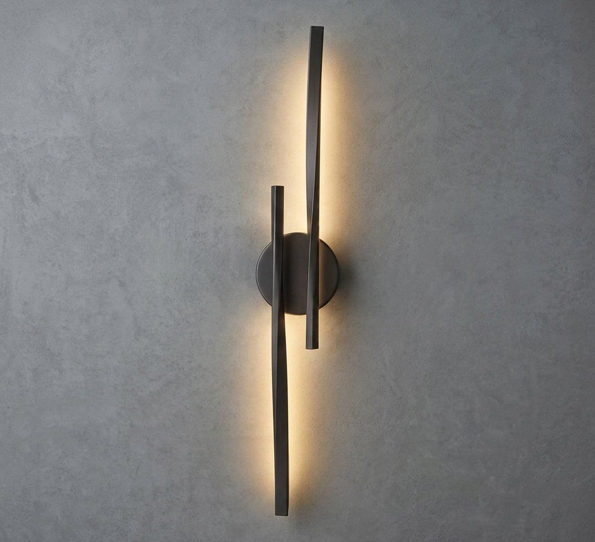 Black LED Twin Parallel Bars Sconce - Vitrine Furniture - Wall Sconce