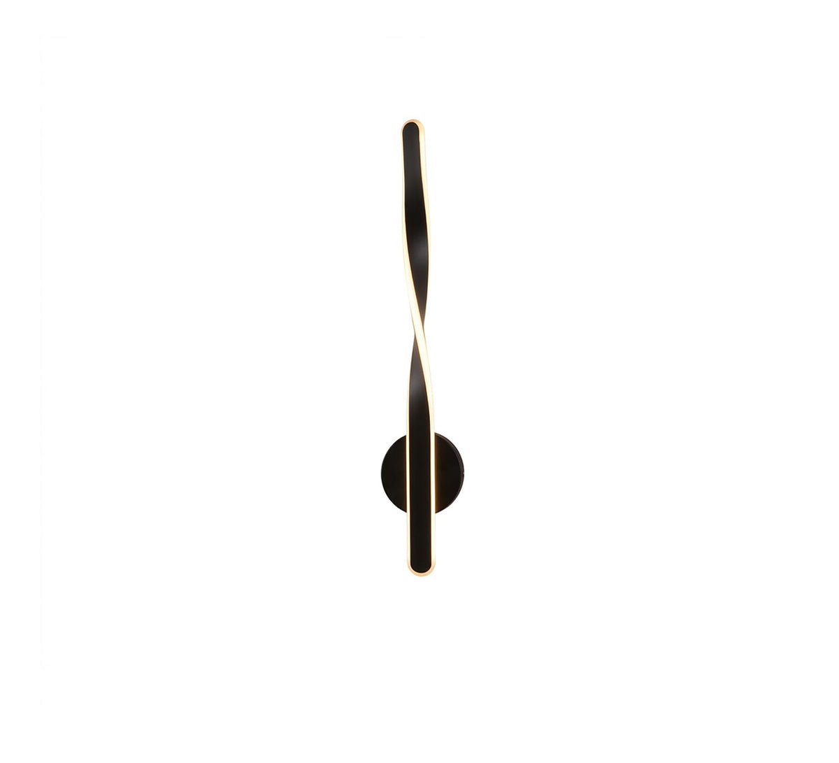 Black LED Twisted Ribbon Wall Light - Vitrine Furniture - Wall Sconce