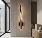 Black LED Twisted Ribbon Wall Light - Vitrine Furniture - Wall Sconce
