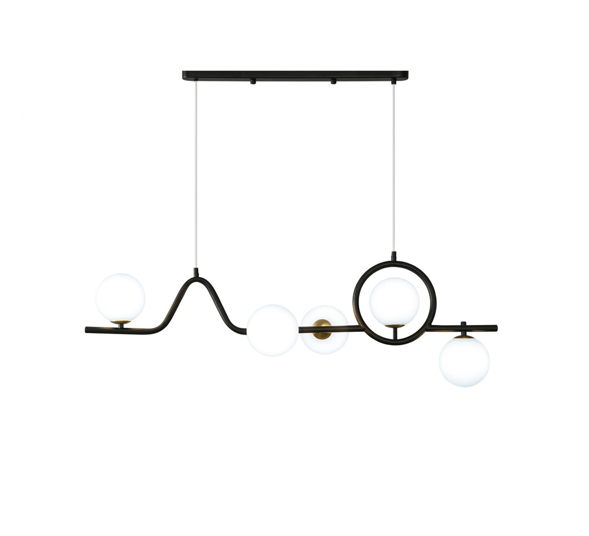 Black linear chandelier - Vitrine Furniture - Ceiling lights