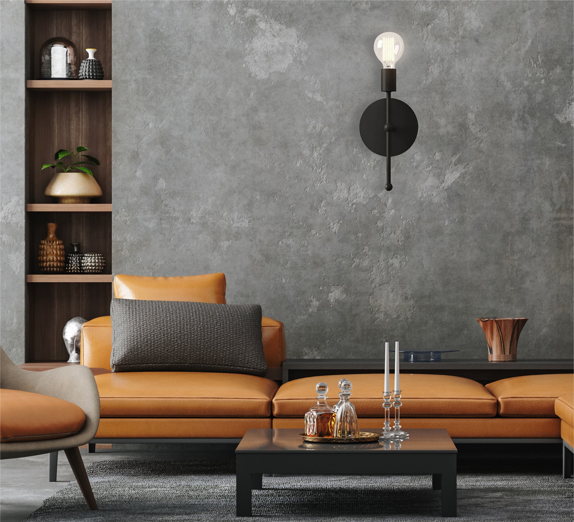 Black linear wall lamp - Vitrine Furniture - Lighting