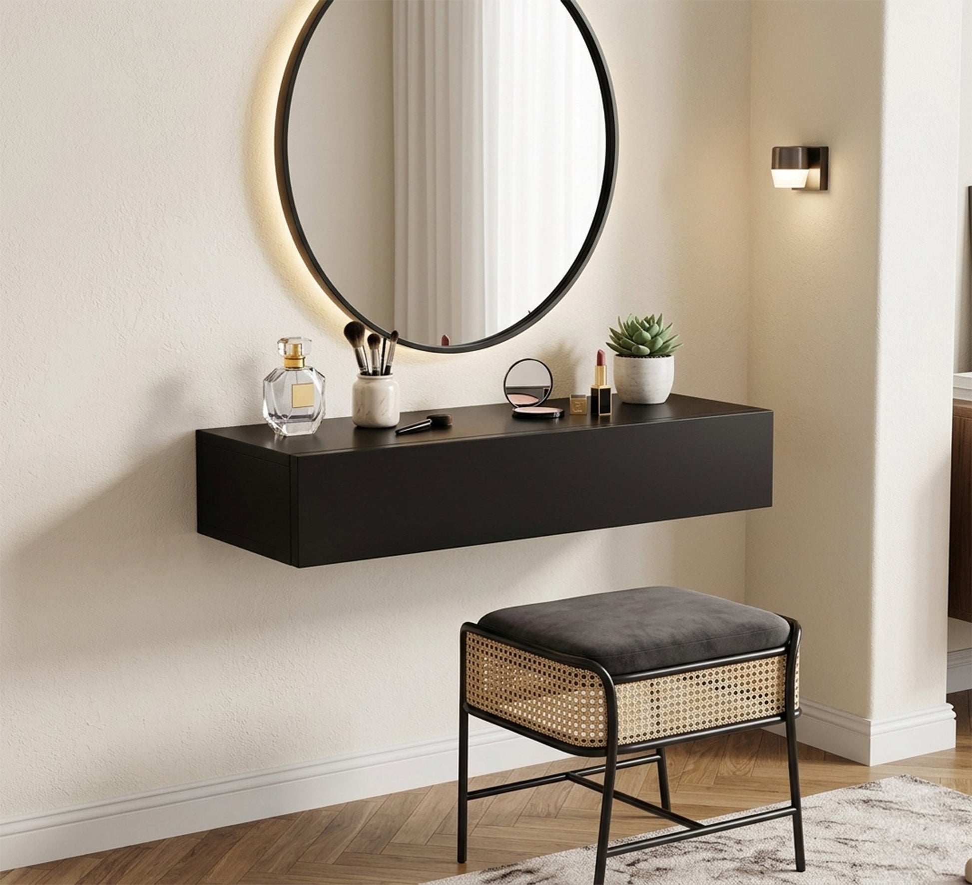 Black MDF Shelf - Vitrine Furniture - Wall Shelves