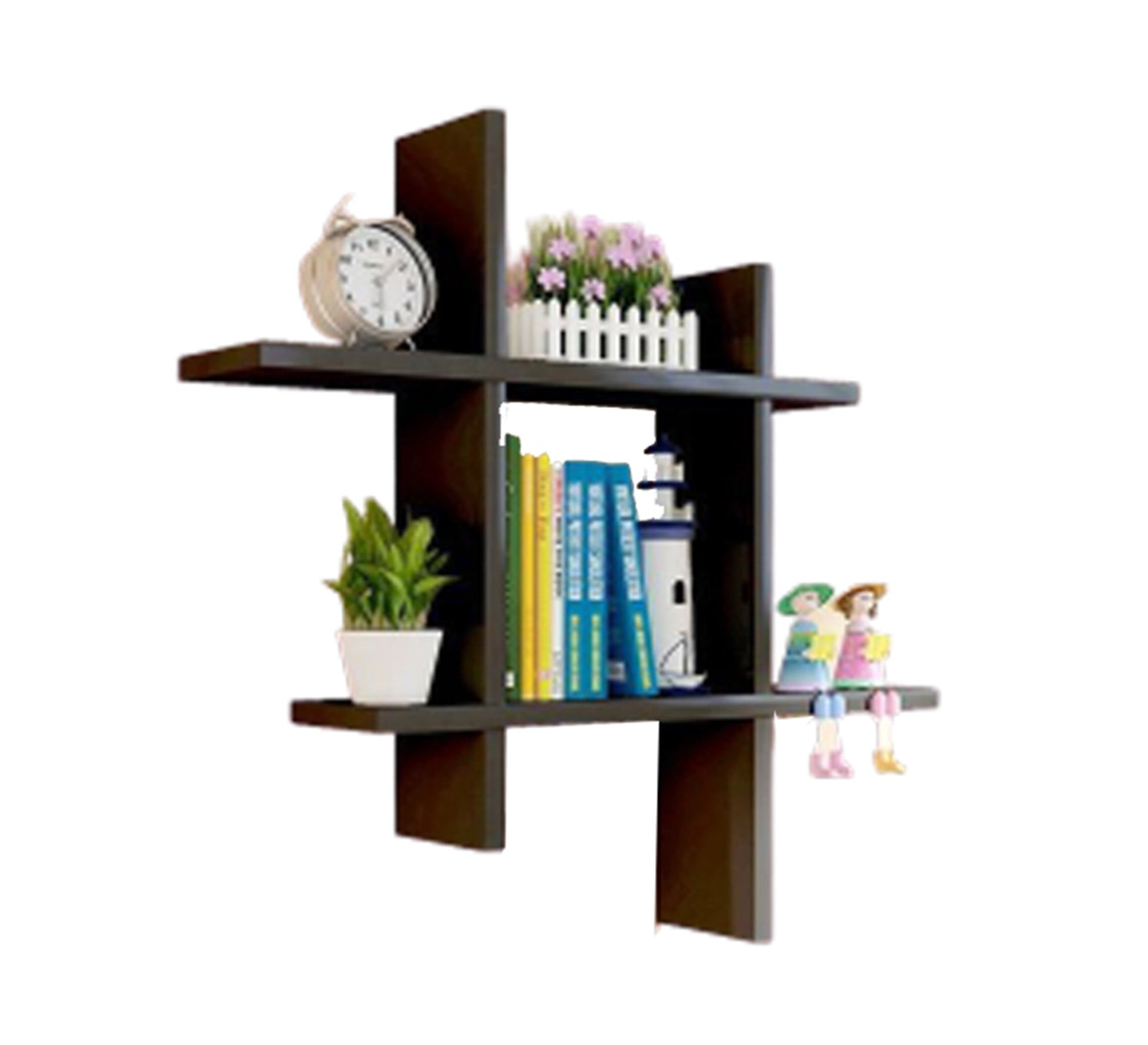 Black MDF Wall Shelf - Vitrine Furniture - Décor