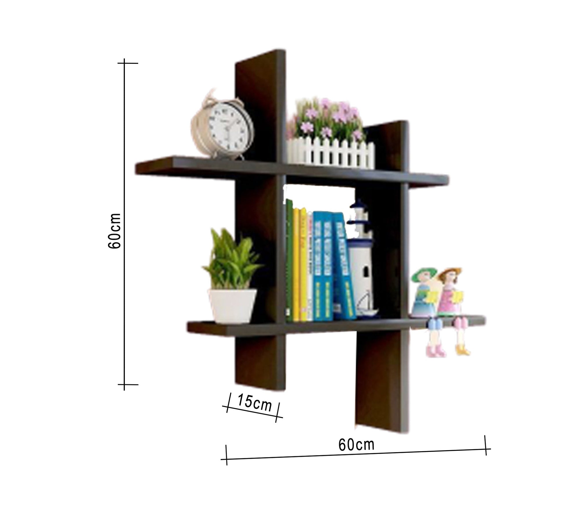 Black MDF Wall Shelf - Vitrine Furniture - Décor