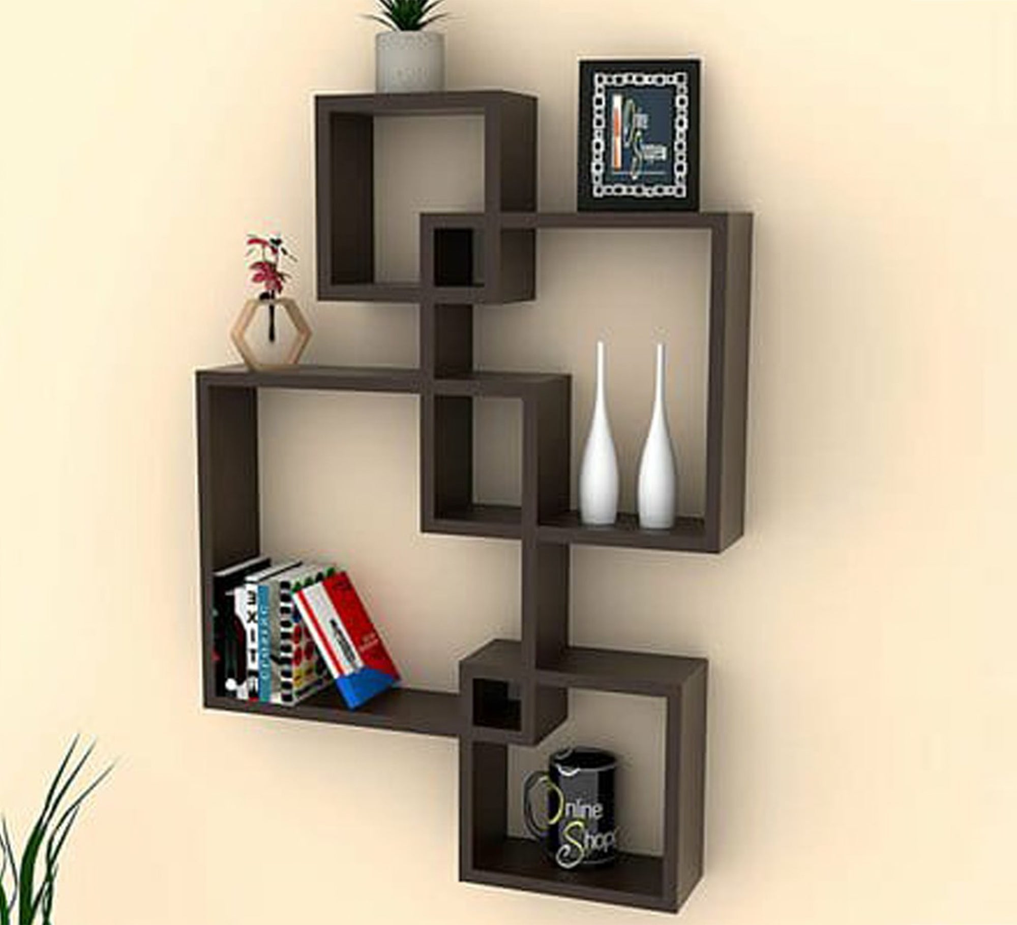 Black MDF Wall Shelves - Vitrine Furniture - Décor
