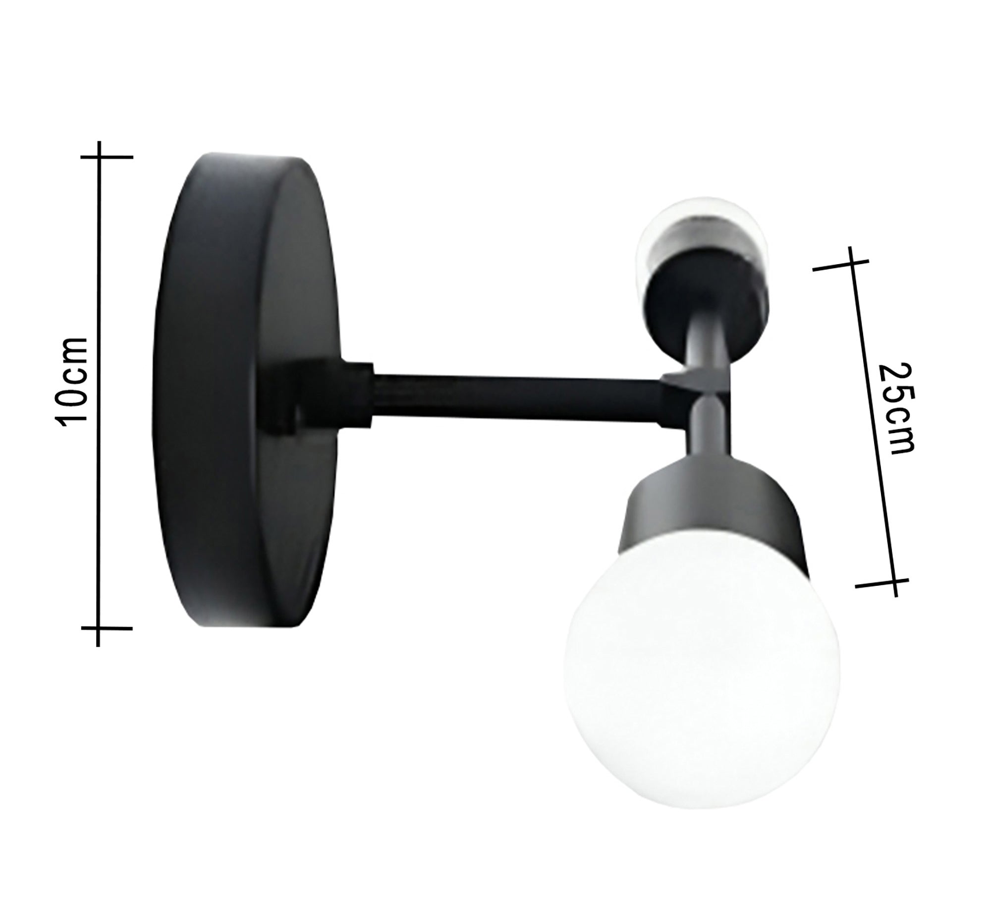 Black metal ablique 2 bulbs - Vitrine Furniture - Lighting