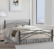 Black metal bed with a flowing, wavy design - Vitrine Furniture - Furniture