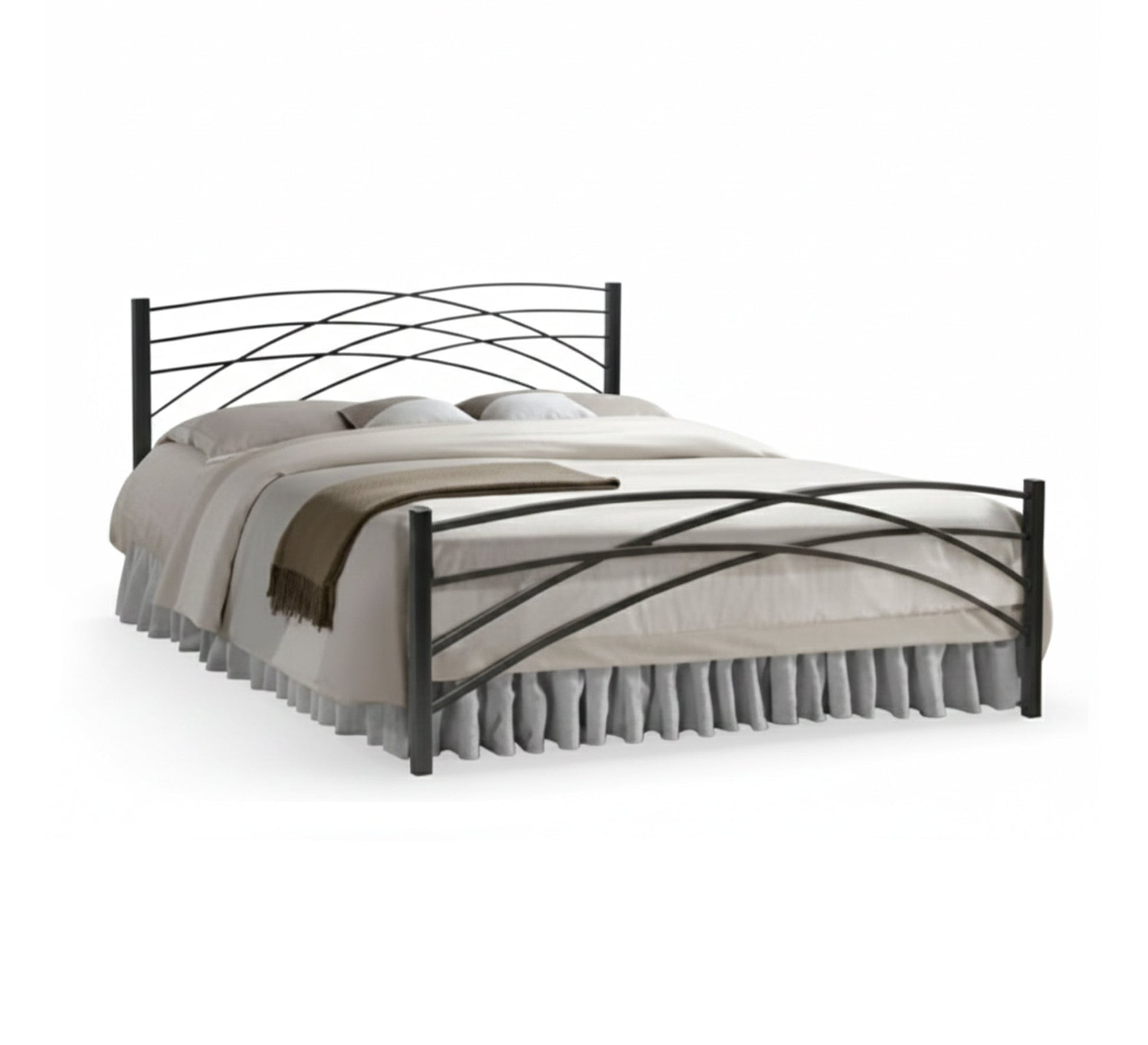 Black metal bed with a flowing, wavy design - Vitrine Furniture - Furniture