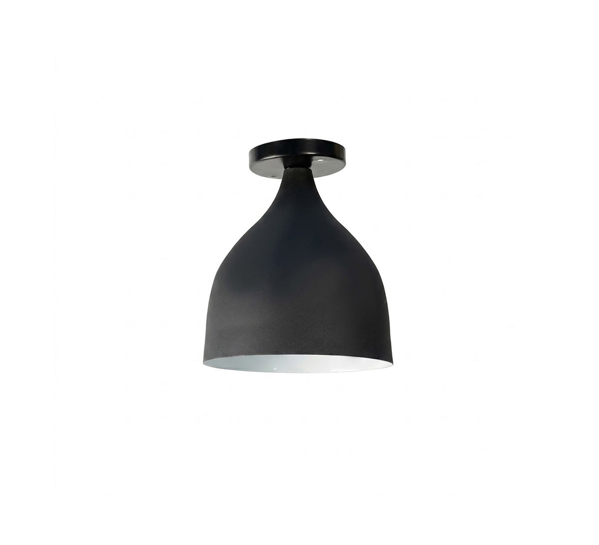 Black Metal Bell Flush Ceiling Light - Vitrine Furniture - Ceiling lights