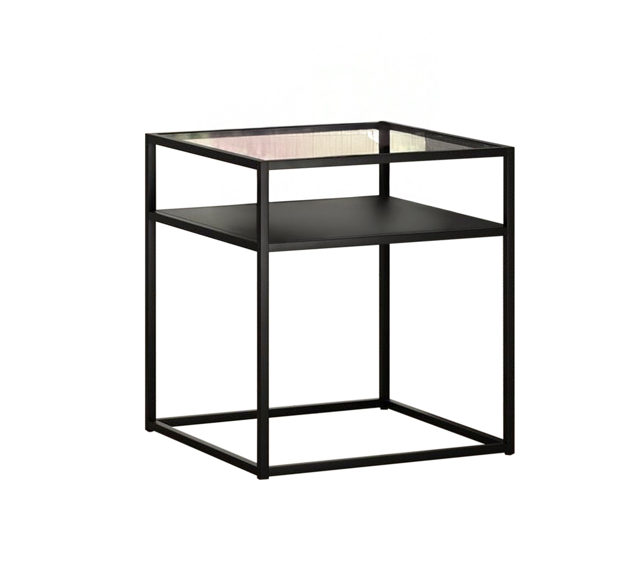 Black metal side table with two shelves - Vitrine Furniture - Furniture