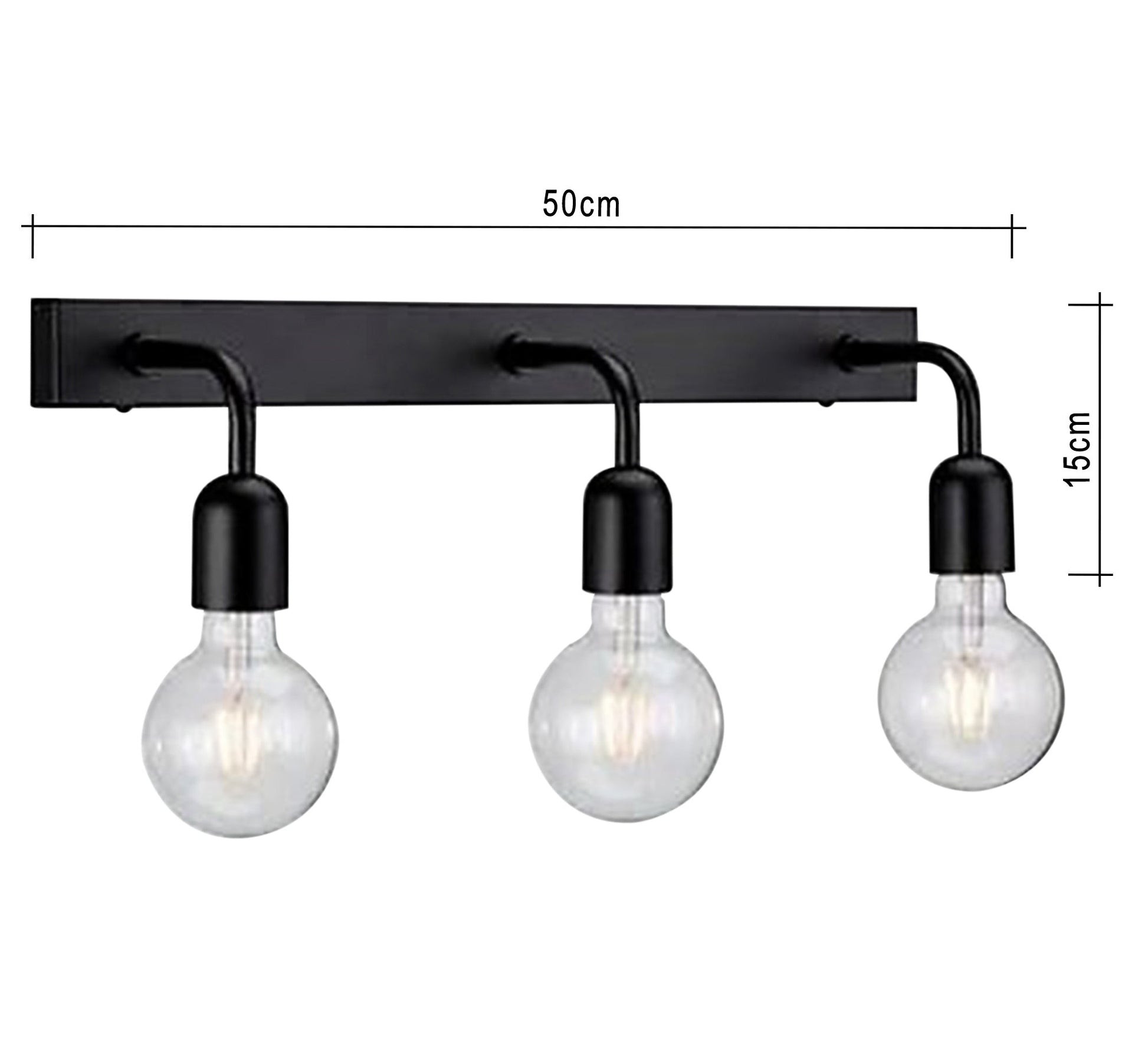 Black metal triple wall lamp - Vitrine Furniture - Lighting