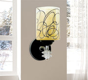 Black Metal Wall Lamp and Yellow Glass - Vitrine Furniture - Lighting
