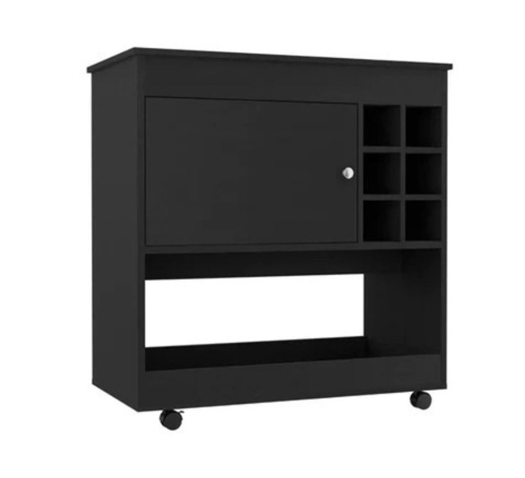 Black mobile drinks cabinet - Vitrine Furniture - Furniture