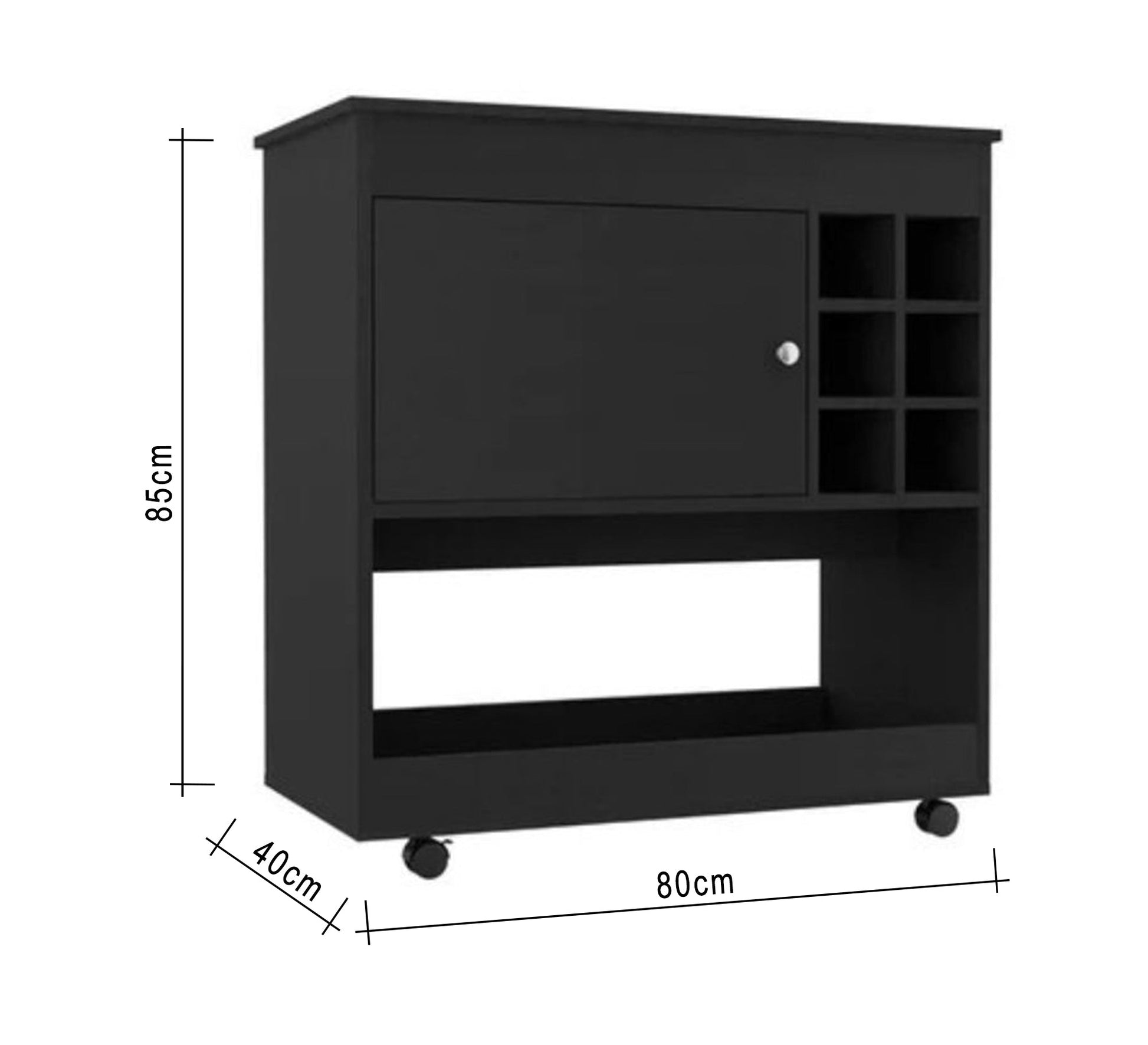 Black mobile drinks cabinet - Vitrine Furniture - Furniture