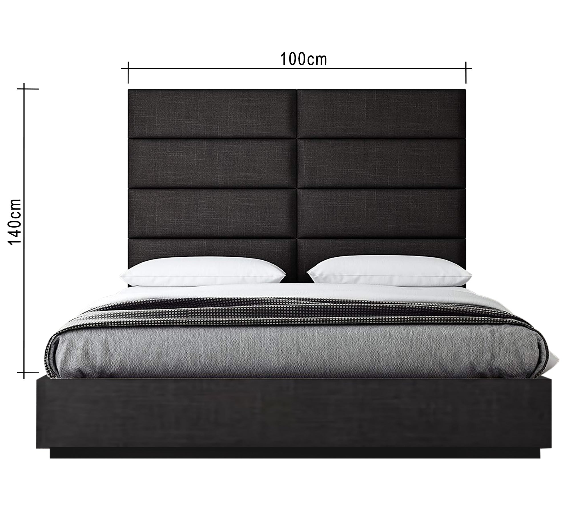 Black modern bed with high back - Vitrine Furniture - Furniture