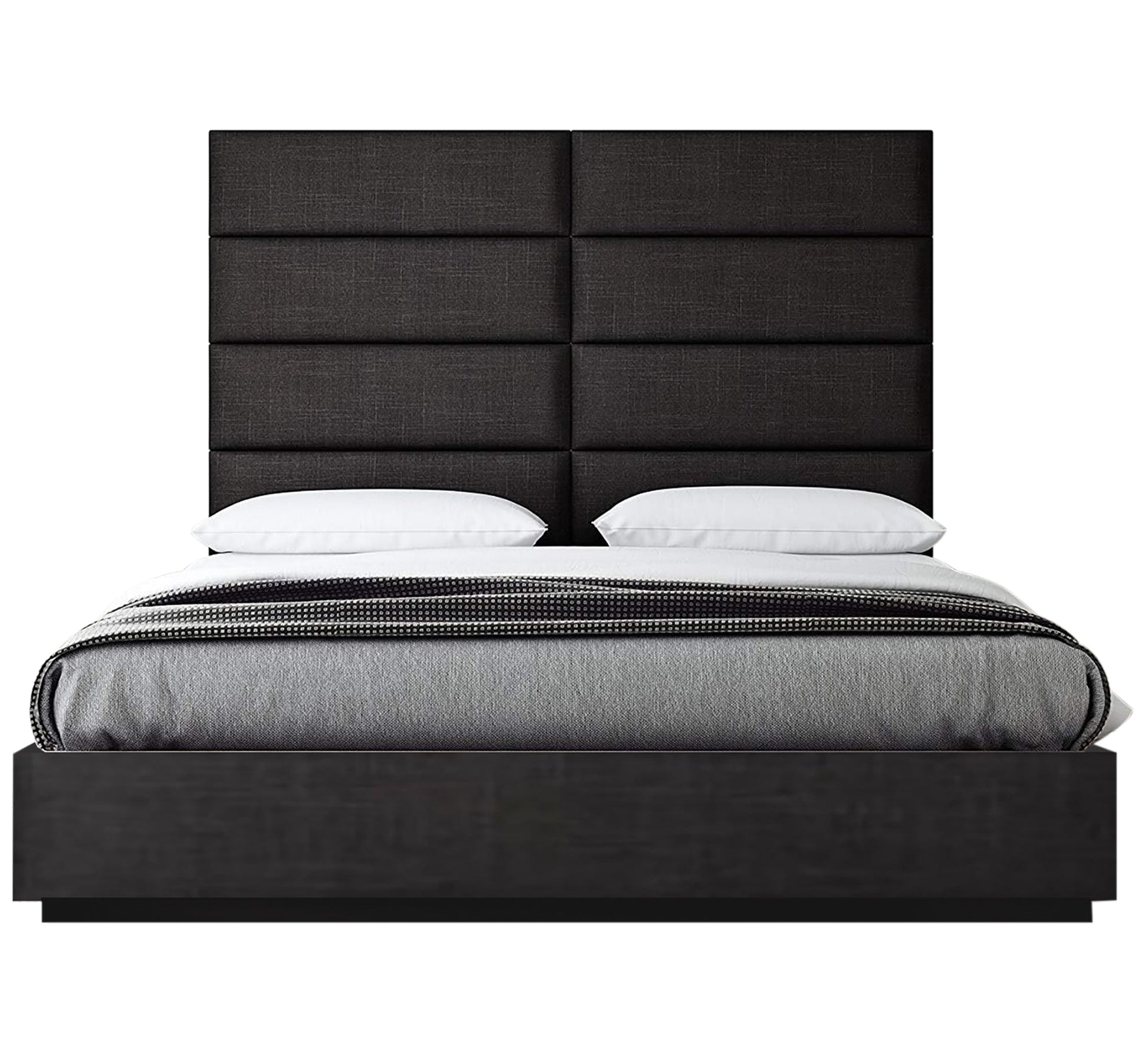 Black modern bed with high back - Vitrine Furniture - Furniture