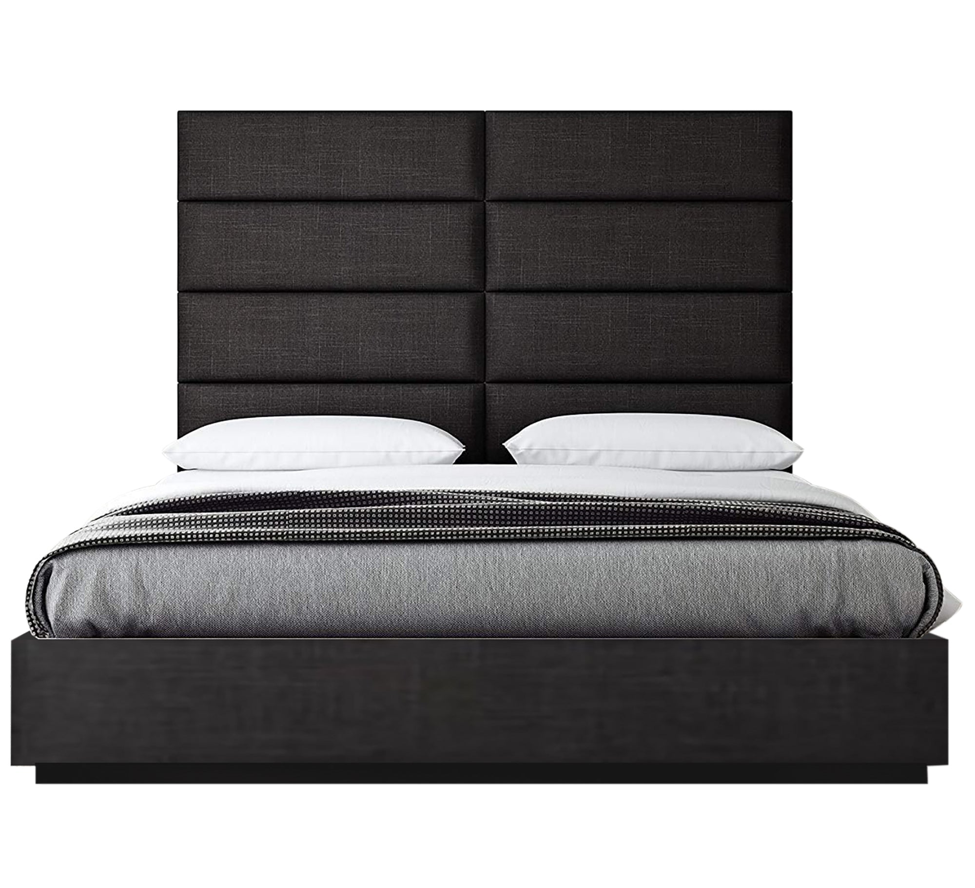 Black modern bed with high back - Vitrine Furniture - Furniture