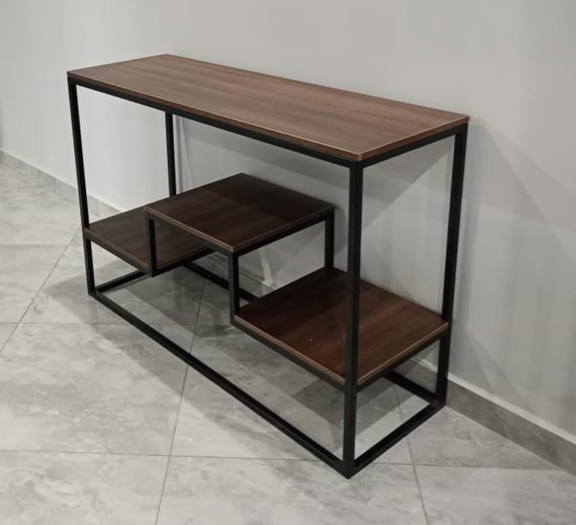Black multi - shelf console - Vitrine Furniture - Furniture