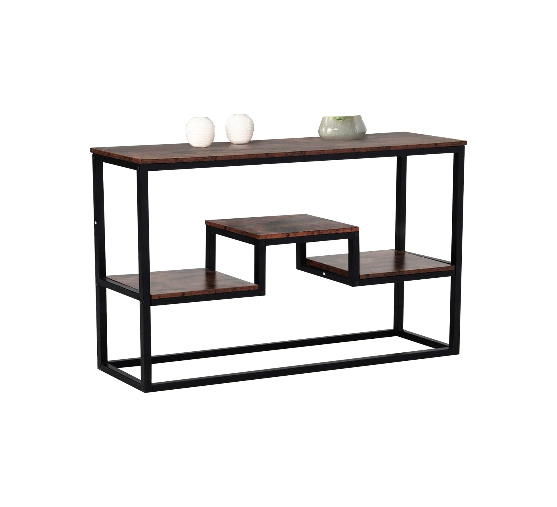 Black multi - shelf console - Vitrine Furniture - Furniture