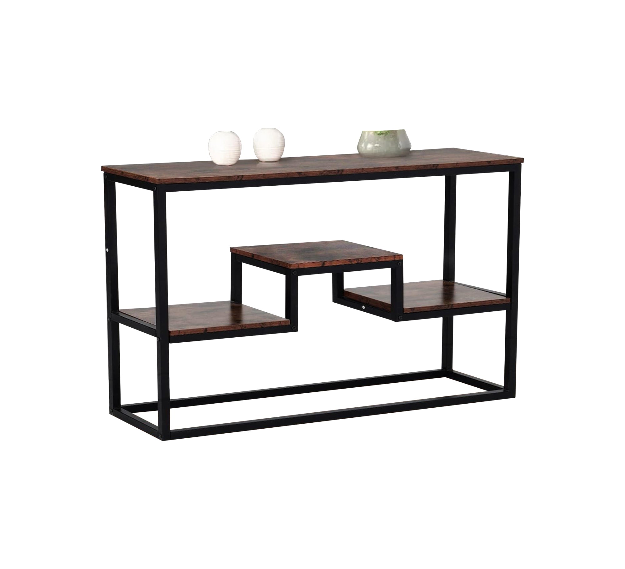 Black multi - shelf console - Vitrine Furniture - Furniture