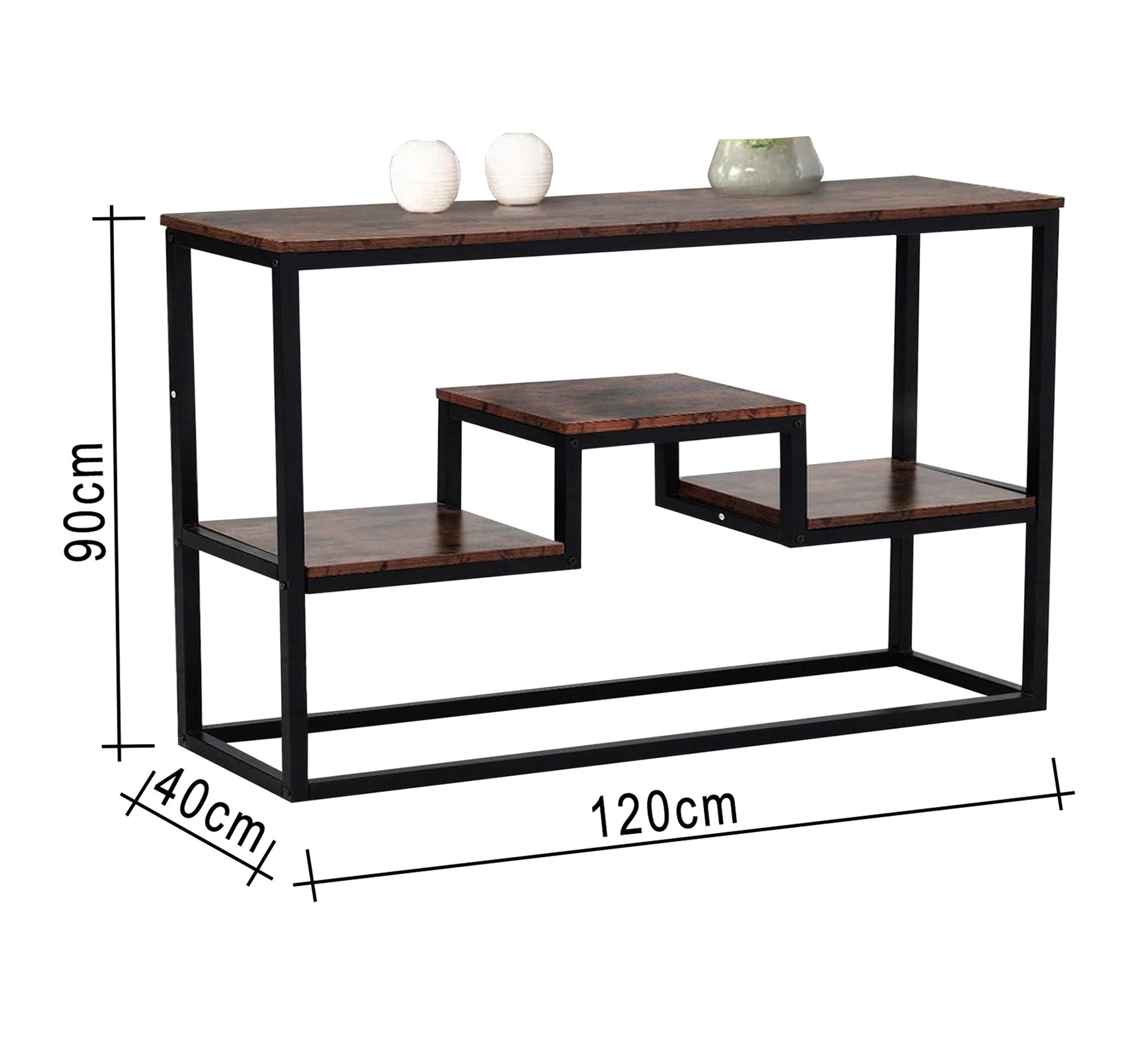Black multi - shelf console - Vitrine Furniture - Furniture