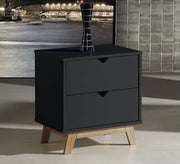 Black nightstand with high beige legs - Vitrine Furniture - Furniture