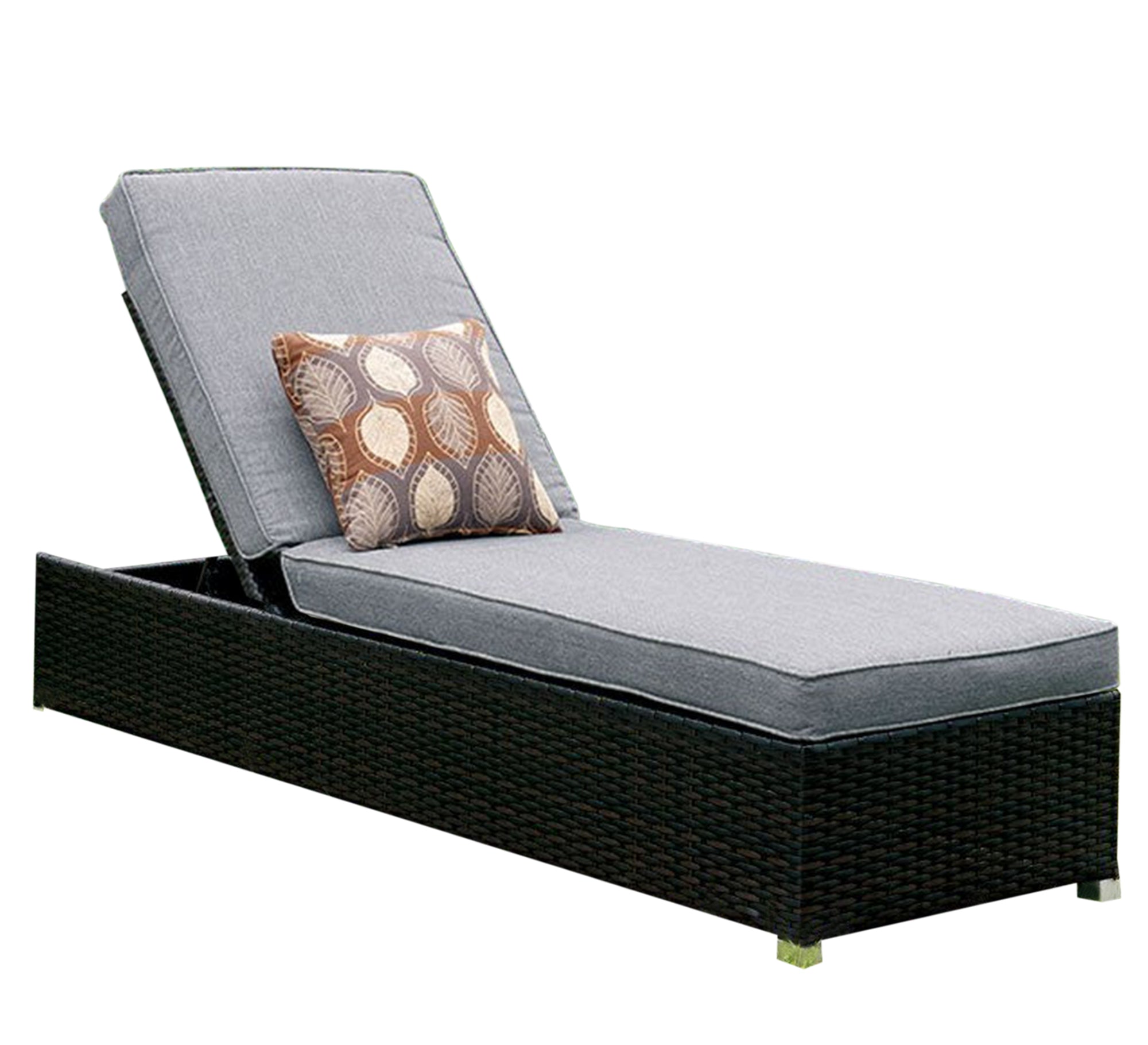 Black outdoor rattan chaise longue - Vitrine Furniture - Sofas & Beds