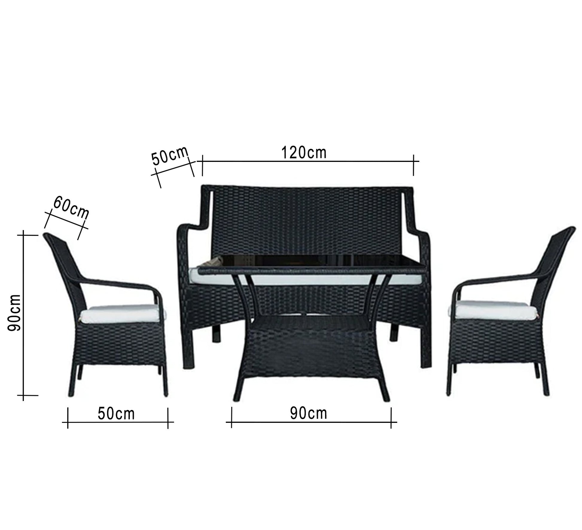 Black outdoor seating set - Vitrine Furniture - Outdoor Products