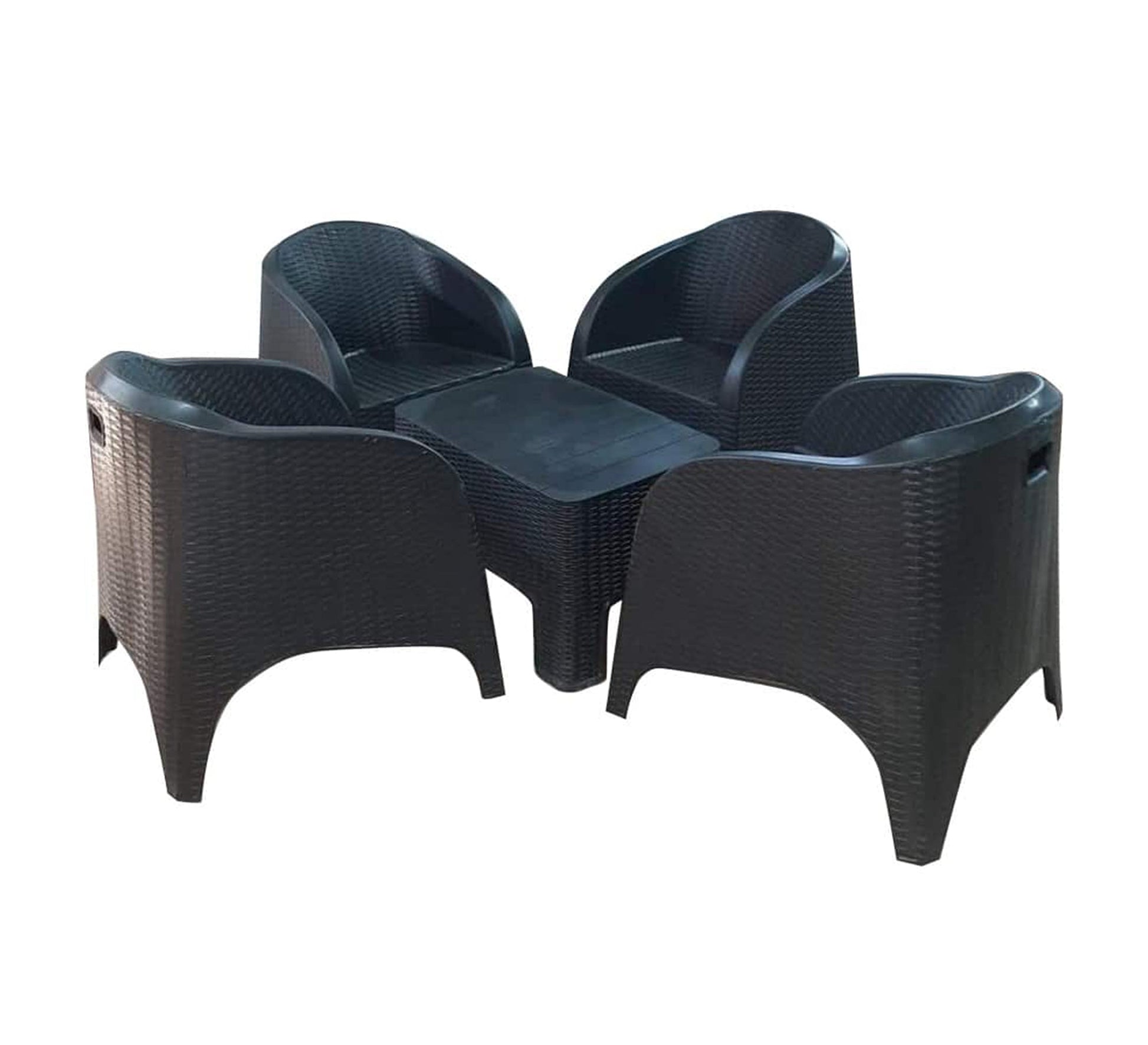 Black outdoor set with four chairs and a table - Vitrine Furniture - Outdoor Products