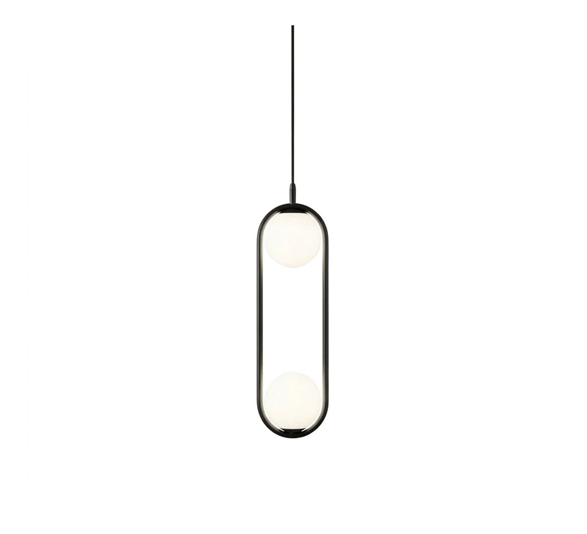 Black Oval Double Globe Pendant Light - Vitrine Furniture - Ceiling lights