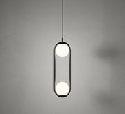 Black Oval Double Globe Pendant Light - Vitrine Furniture - Ceiling lights