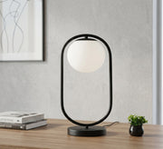 Black Oval Frame Globe Table Lamp - Vitrine Furniture - Table lamps