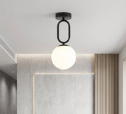 Black Oval Link Globe Ceiling Light - Vitrine Furniture - Ceiling lights