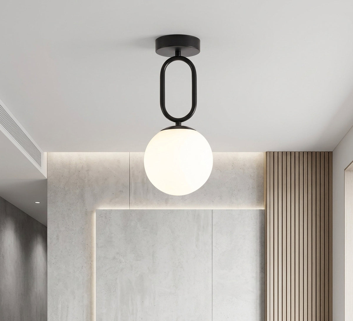 Black Oval Link Globe Ceiling Light - Vitrine Furniture - Ceiling lights