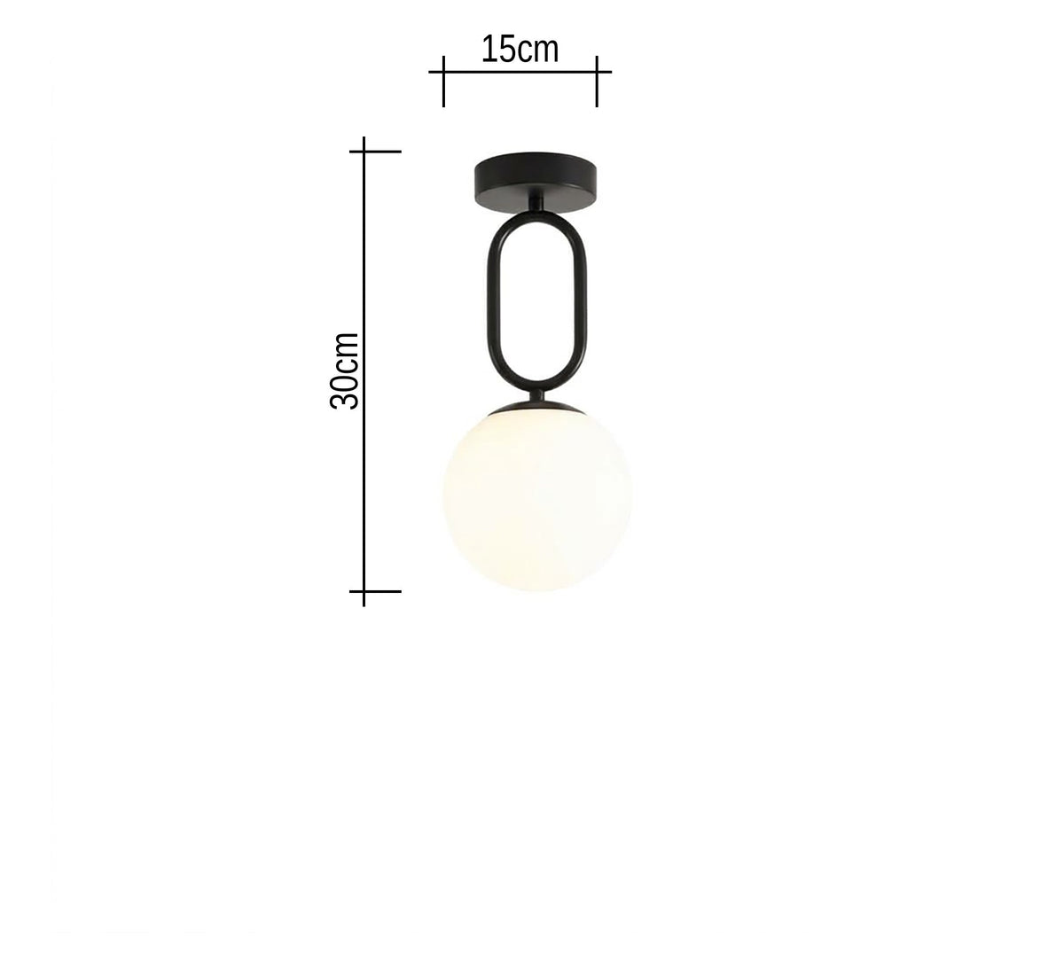 Black Oval Link Globe Ceiling Light - Vitrine Furniture - Ceiling lights