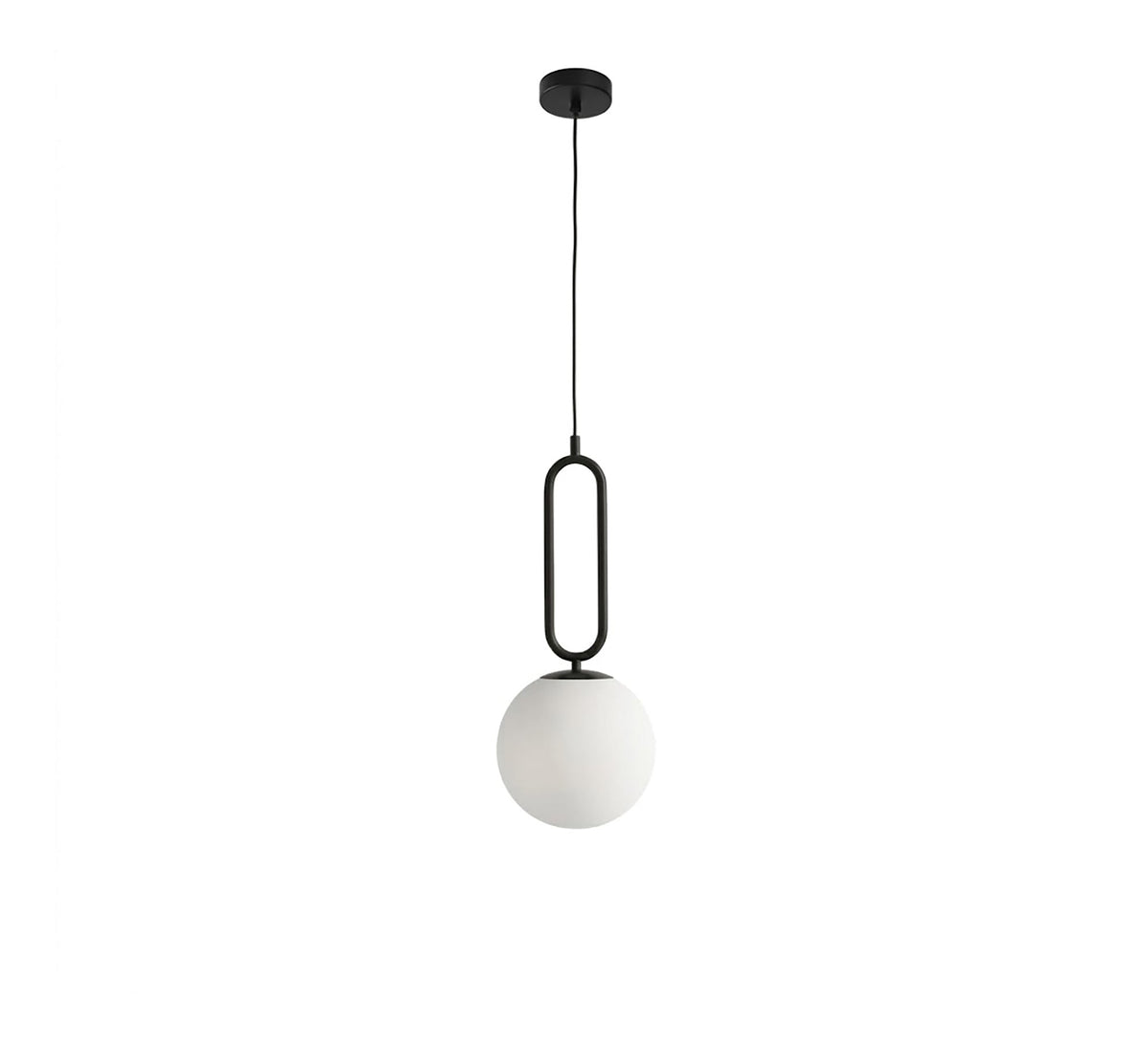 Black Oval Link Pendant with Globe - Vitrine Furniture - Ceiling lights